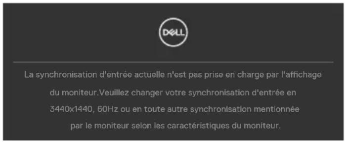 DELL P3424WEB - Messages d'alerte OSD - 1