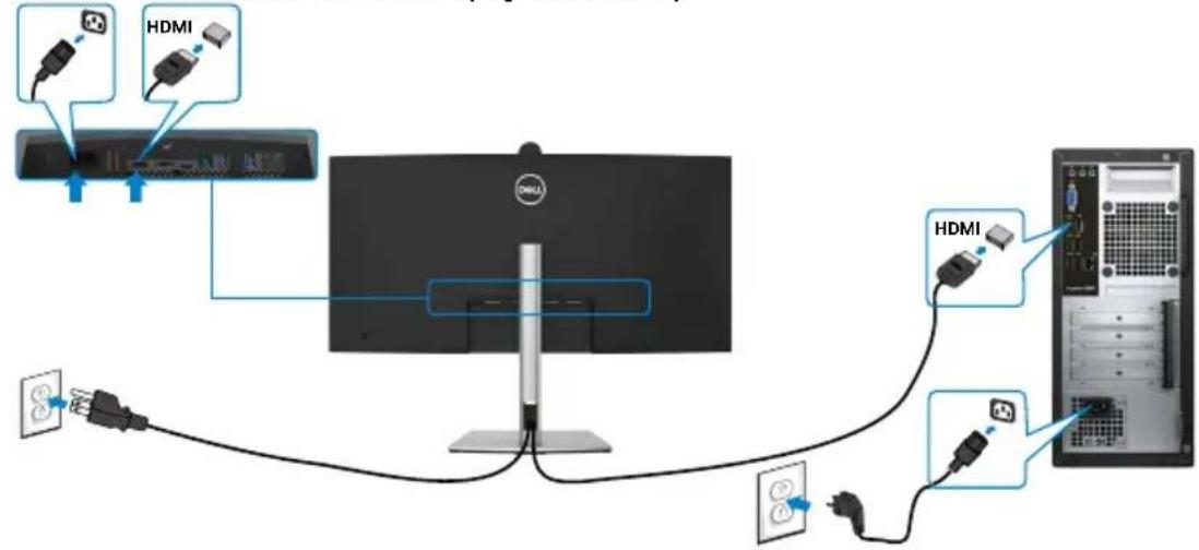 DELL P3424WEB - Pour connecter votre moniteur à un ordinateur : - 5
