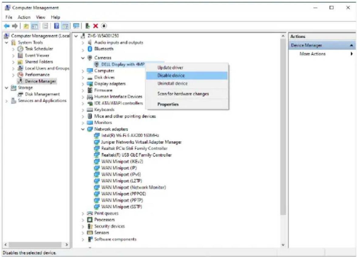 DELL P3424WEB - Configuration de la webcam du moniteur comme réglage par défaut du système d'exploitation - 5