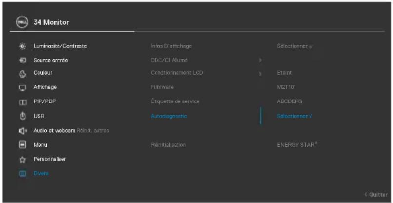 DELL P3424WEB - Diagnostics intégrés - 1
