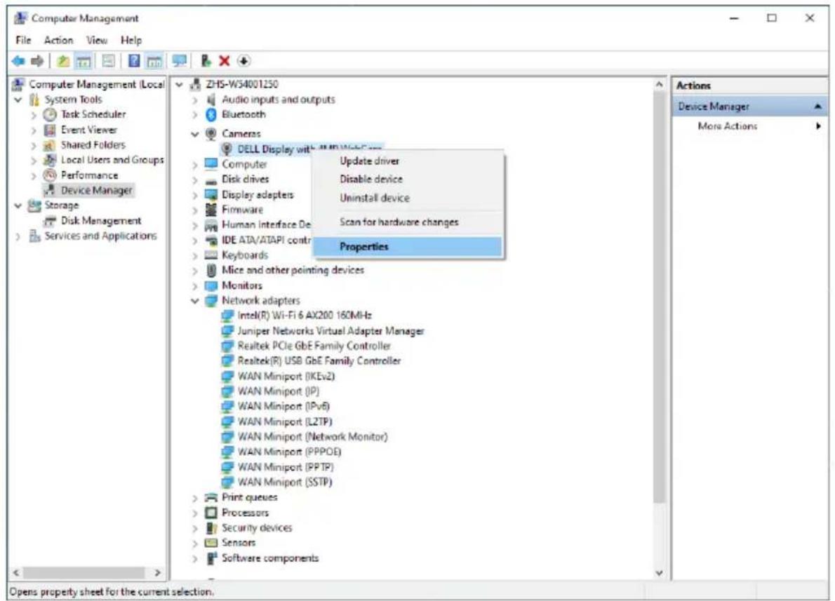 DELL P3424WEB - Configuration de la webcam du moniteur comme réglage par défaut du système d'exploitation - 2