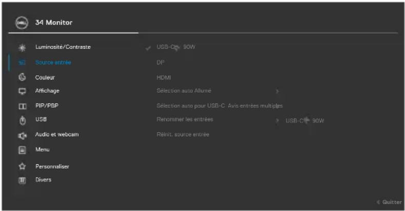 DELL P3424WEB - Bouton- du panneau frontal - 10