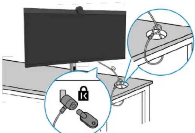 DELL P3424WEB - Sécurisation de votre moniteur à l'aide d'un antivol Kensington (en option) - 1