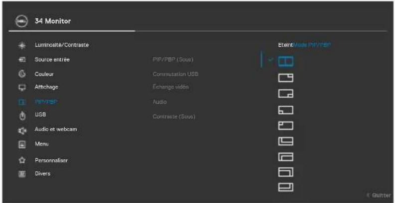 DELL P3424WEB - sous-menus - 1