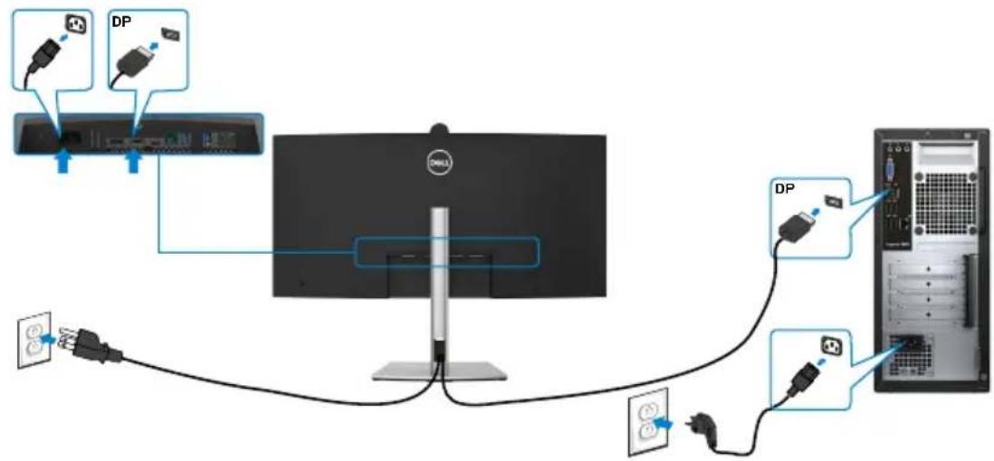 DELL P3424WEB - Pour connecter votre moniteur à un ordinateur : - 6
