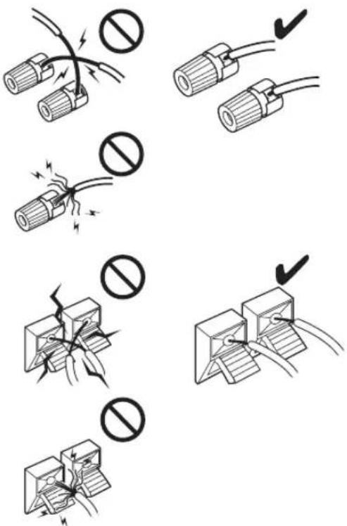 ONKYO HT-S7409 - Precauciones para la conexión de los altavoces - 1