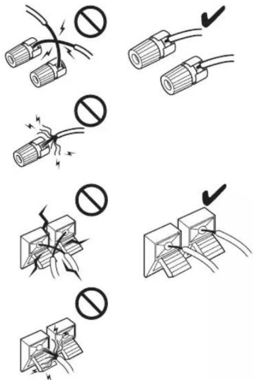 ONKYO HT-RC360 - Precauciones para la conexión de los altavoces - 1
