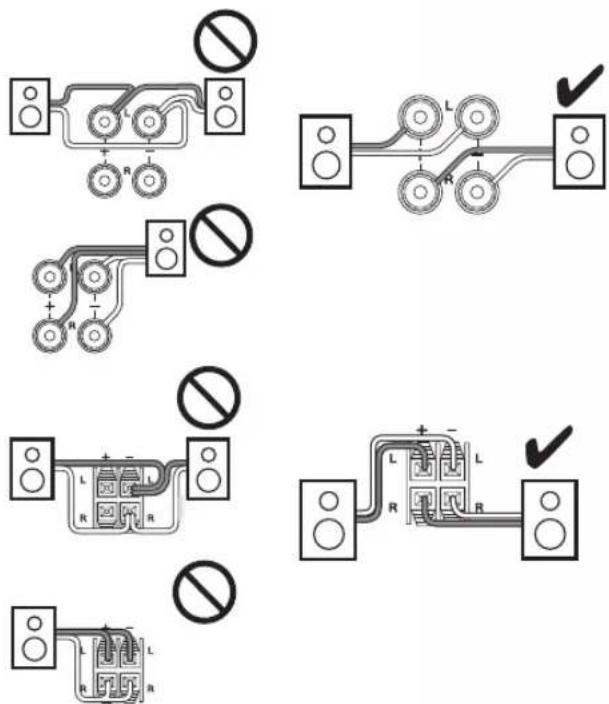 ONKYO HT-RC360 - Precauciones para la conexión de los altavoces - 2