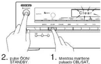 ONKYO HT-R593 - - Cómo restablecer: - 1