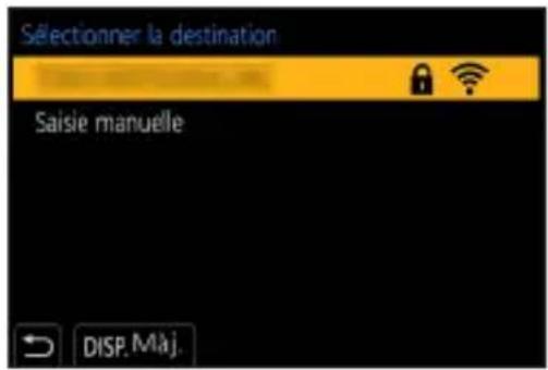 Sélectionner la destination Saisie manuelle DISP. Màj.