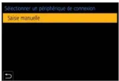 Sélectionner un périphérique de connexion Saisie manuelle