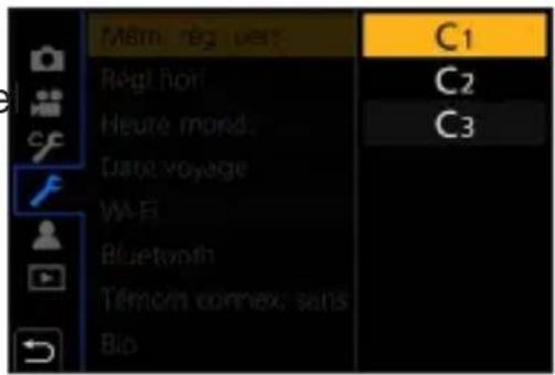 Mémi réguy Régl hori Heute mond. Date voyage W-Fi Bluetooth Témom connex: sans Bio C1 C2 C3