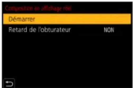 Compositron en affichage réel Démarrer Retard de l'obturateur NON