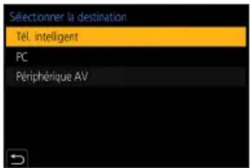 Sélectionner la destination Tél. intelligent PC Périphérique AV