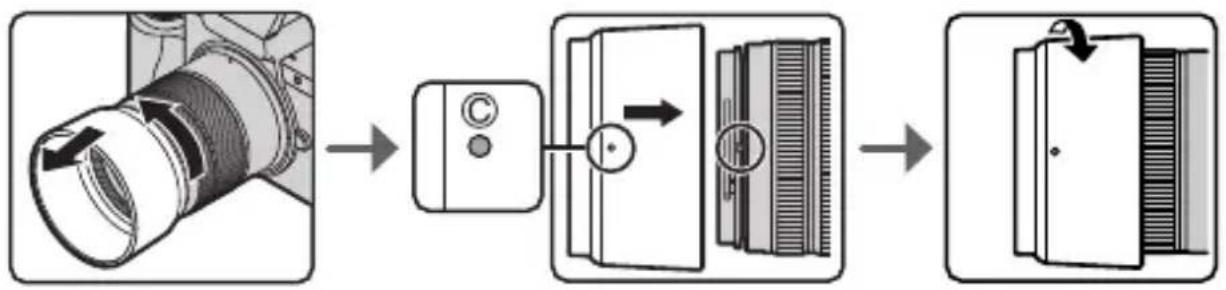 PANASONIC Lumix DC-G100D - Rangement provisoire du parasoleil - 1