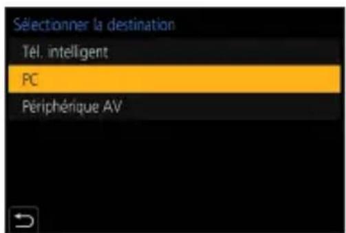 Sélectionner la destination Tél. intelligent PC Périphérique AV