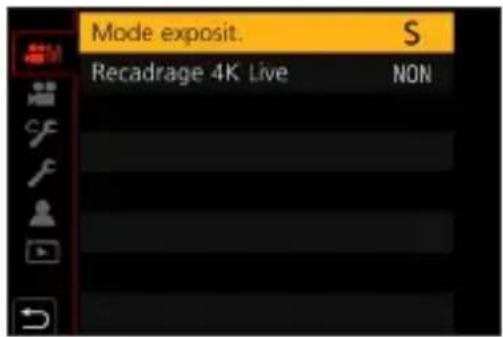 Mode exposit. S Recadrage 4K Live NON