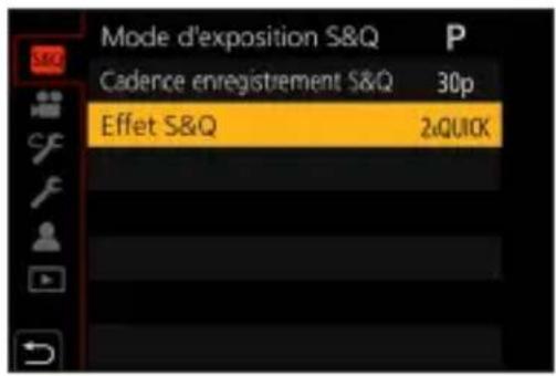 Mode d'exposition S&Q Cadence enregistrement S&Q 30p Effet S&Q 2,QUICK