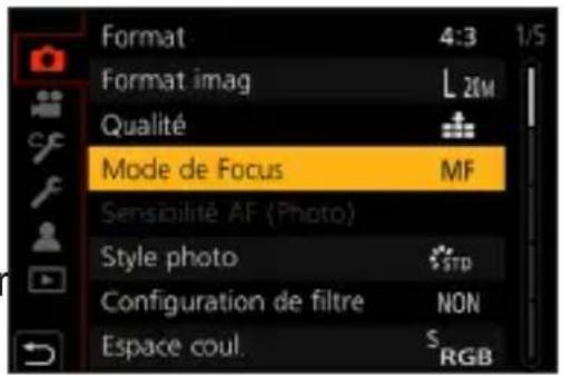 Format 4:3 1/5 Format imag L 20M Qualité Mode de Focus MF Sensibilité AF (Photo) Style photo STP Configuration de filtre NON Espace coul. S RGB