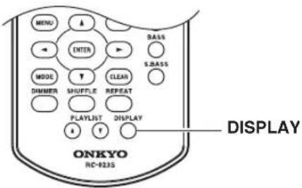 MENO ENTER MODE DIMMER SHUFFLE CREATE PLAYLIST DISPLAY ONKYO RC-923S BASS SBASS DISPLAY