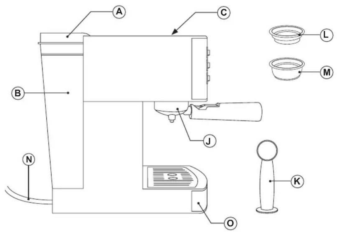 Technical diagram of a microwave oven with labeled parts including fan, sink, and control panel