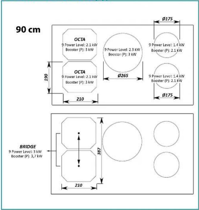FALMEC Induction Hob 90 cm - ИНДУКЦИОННАЯ ВАРОЧНАЯ ПОВЕРХНОСТЬ 90 - 1