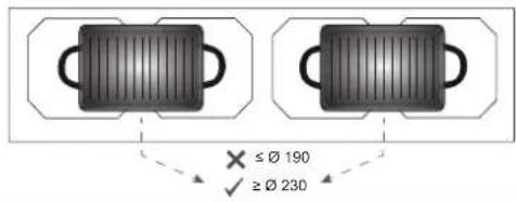 FALMEC Induction Hob 88 cm - Pentole adatte per l'induzione: - 4