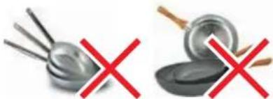 FALMEC Induction Hob 88 cm - Garnki nieodpowiednie do gotowania na płycie indukcyjnej: - 1