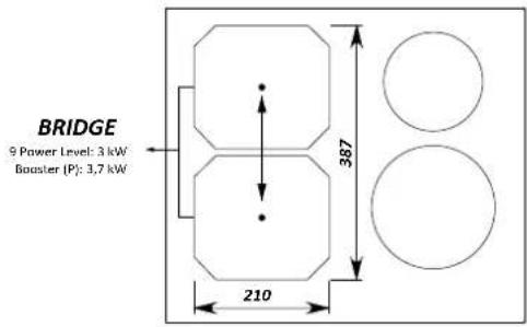 FALMEC Induction Hob 78 cm - Dispositif anti-surchauffe - 3