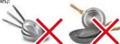 FALMEC Induction Hob 78 cm - Saucepans not suitable for induction hobs: - 1