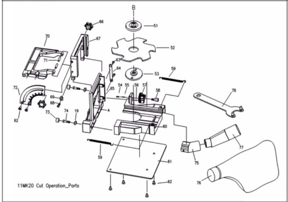 Holzmann PJ 100A - Explosionszeichnung / explosion drawing - 2