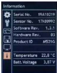 Gossen MAVOSPEC LITE - MENU - Informations - 1