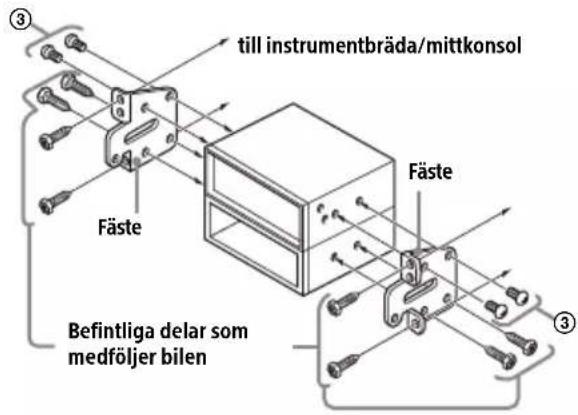 SONY XAV-9550ES - Använd de monteringsfästen som medföljer bilen - 1