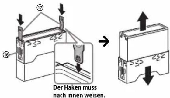 Der Haken muss nach innen weisen.