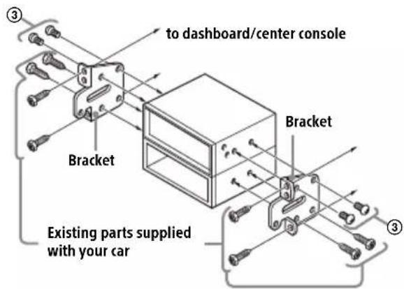 SONY XAV-9550ES - Using the mounting brackets supplied with your car - 1