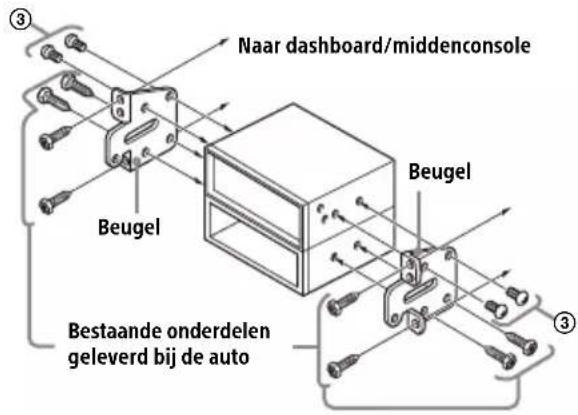 SONY XAV-9550ES - Met behulp van de montagebeugels die bij uw auto geleverd zijn - 1