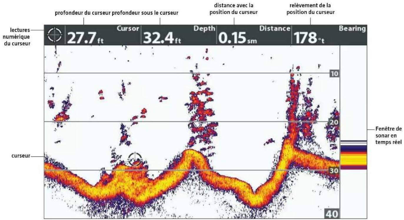 HUMMINBIRD HELIX 7 SI GPS G4 - Arrêter le défilement de l'historique du sonar - 2