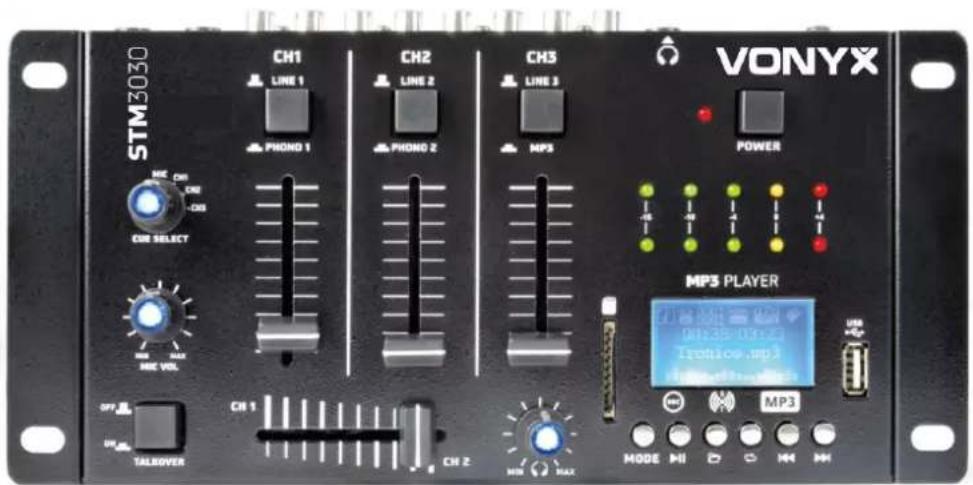 Vonyx STM3030 - STM3030 Mixer 4 Channel, BT, MP3/Rec/LED - 1