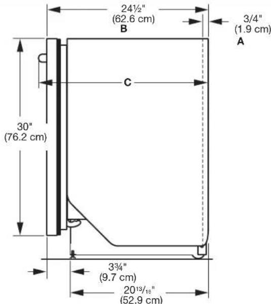 WHIRLPOOL WDT751SAPZ - PRODUCT AND CABINET OPENING DIMENSIONS: - 2
