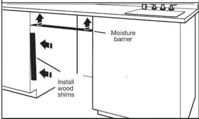 WHIRLPOOL WDT751SAPZ - INSTALL OPTIONAL MOISTURE BARRIER - RECOMMENDED FOR WOOD COUNTERTOPS - 1