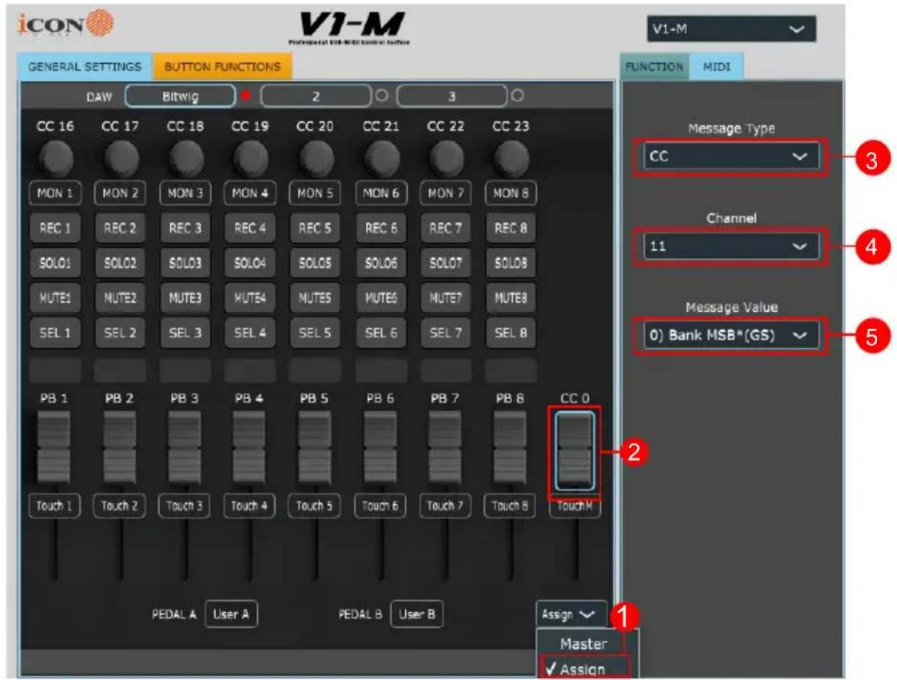 icon V1-M - バーチャルインストゥルメントの使用 - 3