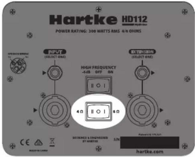 Hartke HD210 - HD112: Selección de impedancia - 1