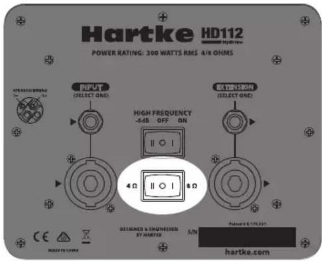 Hartke HD210 - HD112 - Sélection de l'impédance - 1