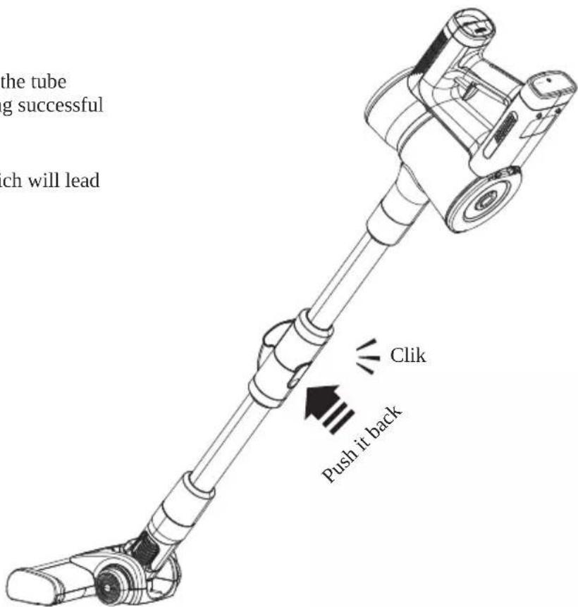 the tube g successful ch will lead Click Push it back