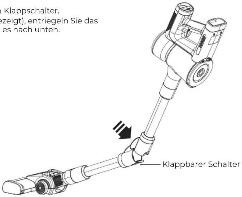 in Klappschalter. (zeigt), entriegeln Sie das es nach unten. Klappbarer Schalter