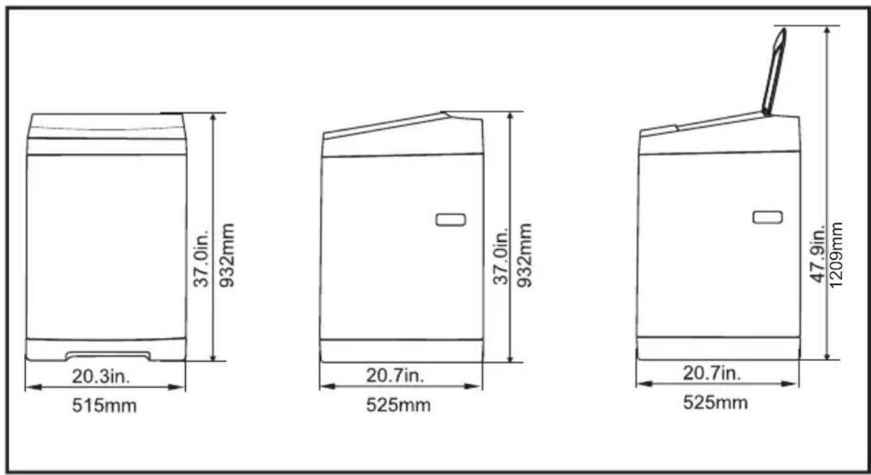 COMFEE CLTW16M1AMG - Espace requis - 1