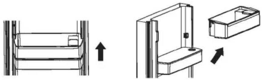 CANDY CCH1T518DW - Before using the water dispenser for the first time, remove and clean the water tank located inside the refrigeration compartment. - 1