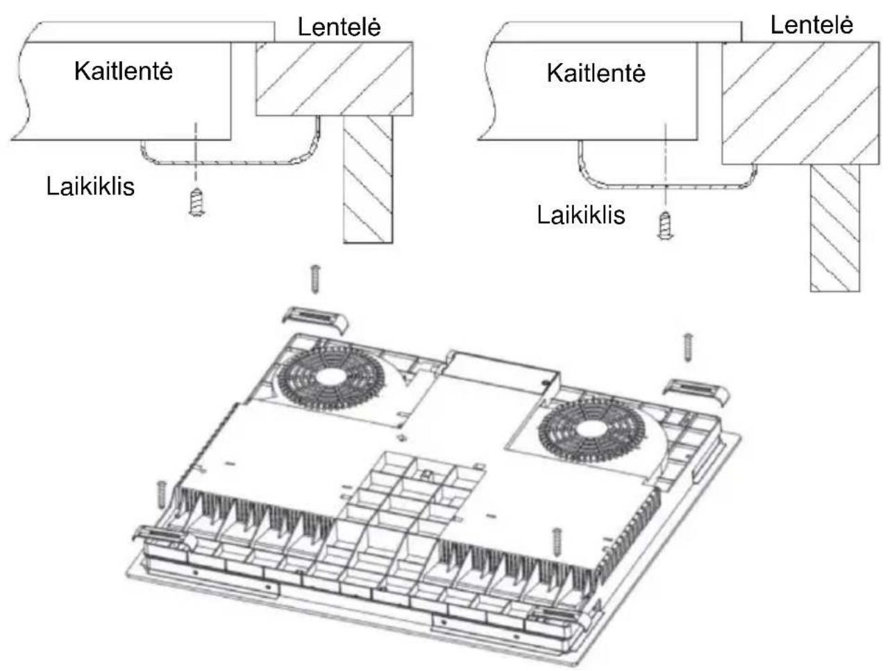 CANDY PCI30BCI642CBB - Tvirtinimo laikiklių vietos nustatymas - 1