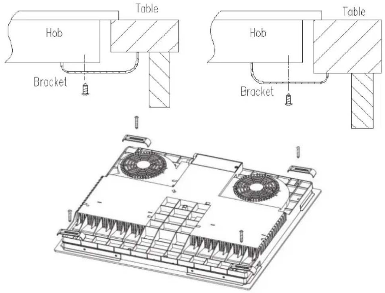 CANDY PCI30BCI642CBB - Locating the fixing brackets - 1
