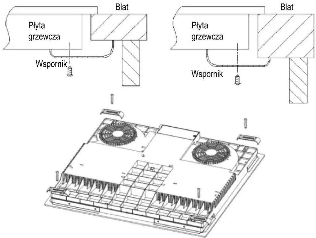 CANDY PCI30BCI642CBB - Umieszczenie uchwytów mocujących - 1